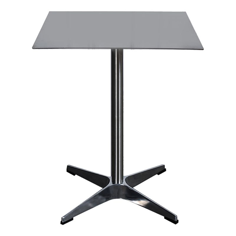Stainless Steel Industrial Dining Table Pedestal Table for Dinning Room Clearhalo ' dining_table' 'Dining Tables & Seating' 'Dining Tables' 'Furniture' 'furniture_dining_table' 'Kitchen & Dining Furniture' 'kitchen&dining_furn' 'kitchen' 'kitchen_dining_table' 1200x1200_0d0a5df6-e59d-4122-b111-1335f87a5ede