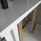 White Marble Top Bar Table Glam Metal and Stone Frame Pub Table Clearhalo 'Bar Furniture' 'Bar Tables' 'bar_tables' 'furn' 'furn_bar_tables' 'Furniture' 'Kitchen & Dining Furniture' 1200x1200_0d0d9fb6-bb91-4ac2-99b0-2f2feab54c7e