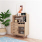 Puertas de vidrio contemporáneas Dining Hutch Pine Hutch Gabinete para comedor