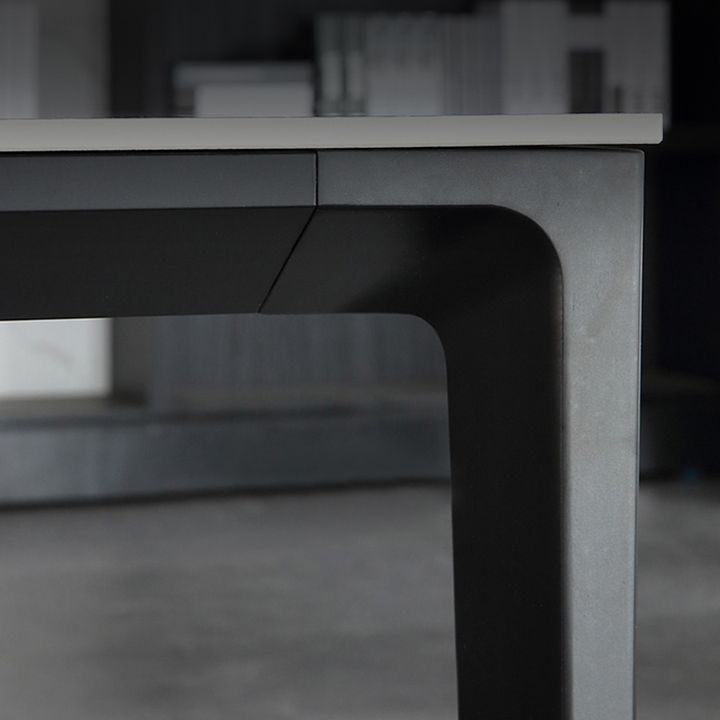 Rectangle Dining Site Table Stone Contemporary Dining Table with 4-foot Clearhalo ' dining_table' 'Dining Tables & Seating' 'Dining Tables' 'Furniture' 'furniture_dining_table' 'Kitchen & Dining Furniture' 'kitchen&dining_furn' 'kitchen' 'kitchen_dining_table' 1200x1200_0d0f956b-3478-4a85-9f9b-a6e140eb96a5