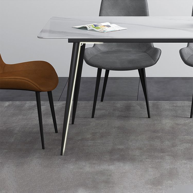 Industrieller Rechteckstein Tisch Standardhöhe Küchentisch mit 4 Beinen