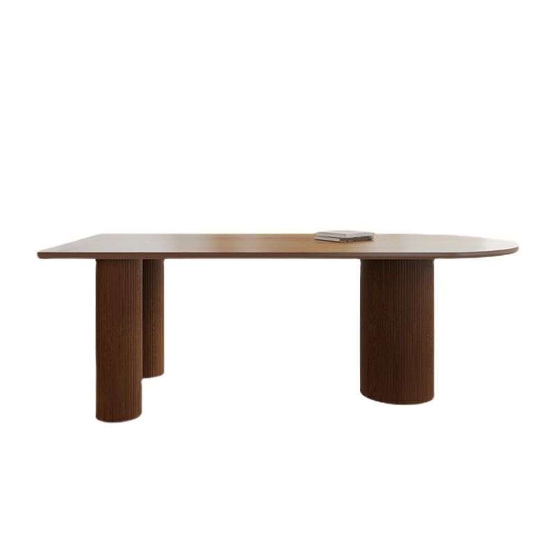 Contemporary Dining Oval Table Dining Wooden Table for Restaurant with Wood Legs Clearhalo 'Dining Tables & Seating' 'Dining Tables' 'dining_table' 'furn' 'furn_dining_table' 'Furniture' 'furniture_dining_table' 'Kitchen & Dining Furniture' 'kitchen' 'kitchen_dining_table' 1200x1200_0d119b7f-67b3-46e7-a842-a0c65de65d73