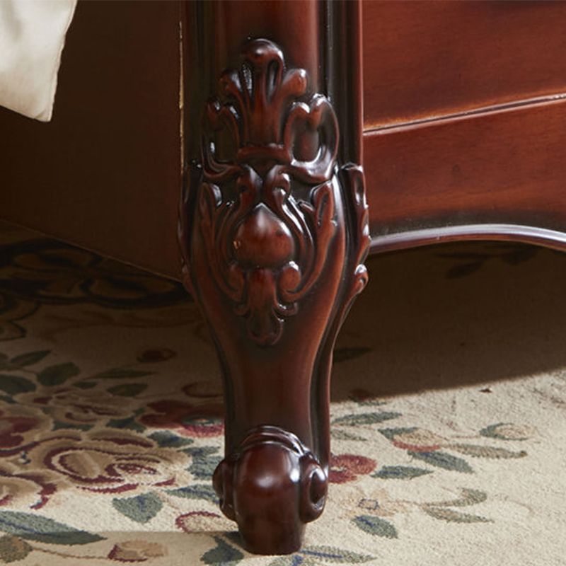 84.65 inch Wide Victorian Bed Rubberwood Bed Frame with Upholstered Headboard Clearhalo 'Bedroom Furniture' 'Beds' 'furn' 'furn_beds' 'Furniture' 1200x1200_0d1384c4-eb57-4284-ab05-1063a223628d