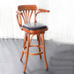 Industrial Armed Bar Stools Oak Wood Dining Stool with Footrest Clearhalo 'Bar Furniture' 'Bar Stools' 'bar_stools' 'furn' 'furn_bar_stools' 'Furniture' 'Kitchen & Dining Furniture' 1200x1200_0d1432be-bbe5-4b2f-9471-021801228e71