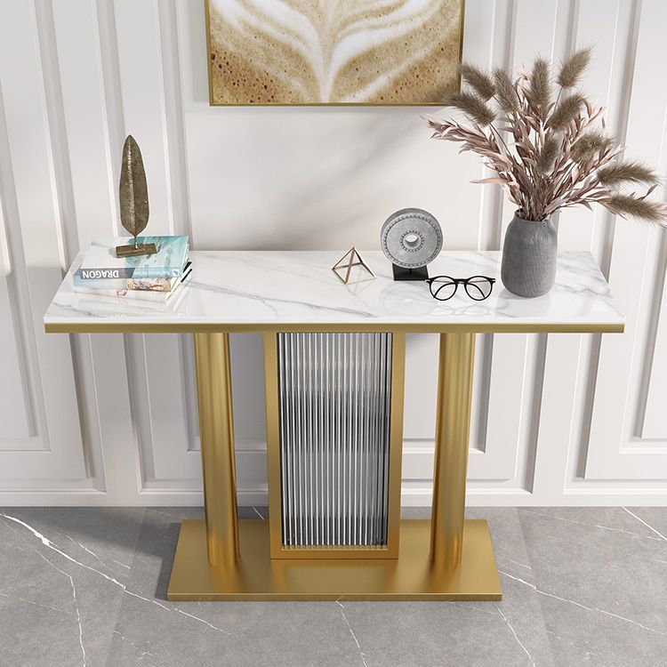 Rectangle Console Accent Table Antique Finish Modern Console Sofa Table in Stone