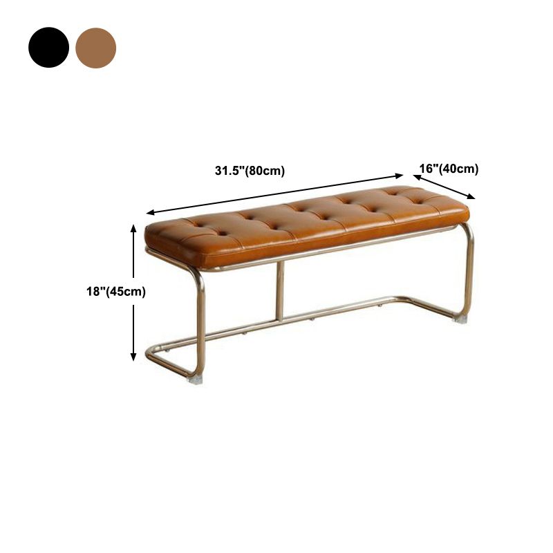 Mid-Century Modern Seating Bench Upholstered Cushioned Ottoman Bench Clearhalo 'Benches' 'Chairs & Seating' 'furn' 'furn_benches' 'Furniture' 'Living Room Furniture' 1200x1200_0d14e5f8-e113-49e9-8f26-86421dc8d4c0