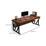 Bureau de bureau en bois contemporain Dessert d'écriture rectangulaire avec étagère