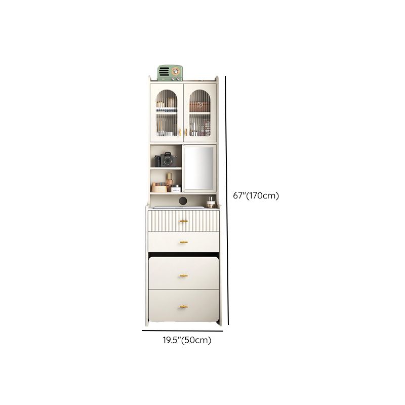 Modern Wooden Mirror Bedroom With Drawer With Stool Dressing Table