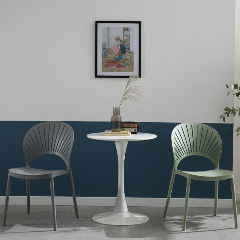 Plastic Scandinavian Dining Room Chair Kitchen Open Back Side Chair Clearhalo ' kitchen&dining_furn' 'Dining Chairs' 'Dining Tables & Seating' 'dining_chair' 'furn' 'furn_dining_chair' 'Furniture' 'furniture_dining_chair' 'Kitchen & Dining Furniture' 'kitchen' 1200x1200_0d196d13-341c-49ef-81d2-cd3911bceb0e