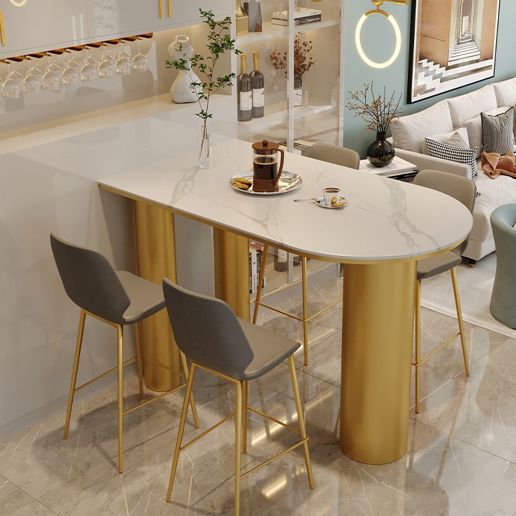 Modern Stone and Iron Counter Height Table Free Form Bar Table with 3 Legs Clearhalo 'Bar Furniture' 'Bar Tables' 'bar_tables' 'furn' 'furn_bar_tables' 'Furniture' 'Kitchen & Dining Furniture' 1200x1200_0d19811e-0150-4877-8cbe-2795a5565362