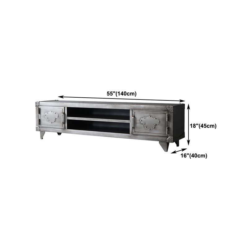 Console TV grigia in stile TV da 17,72 "H in stile TV con 2 porte per soggiorno