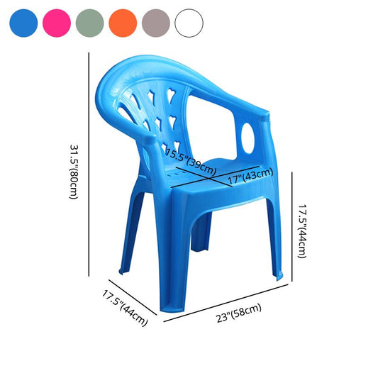 Modern Style Plastic Dining Arm Chair Slat Back Stackable Dining Chairs for Home Clearhalo ' kitchen&dining_furn' 'Dining Chairs' 'Dining Tables & Seating' 'dining_chair' 'furn' 'furn_dining_chair' 'Furniture' 'furniture_dining_chair' 'Kitchen & Dining Furniture' 'kitchen' 1200x1200_0d1d8bea-4492-4a2e-938e-1b75aa0e71b8