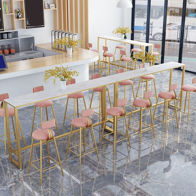 Stenen bar eettafel glam rectangle balk tafel met schroefvoetstuk voor keuken