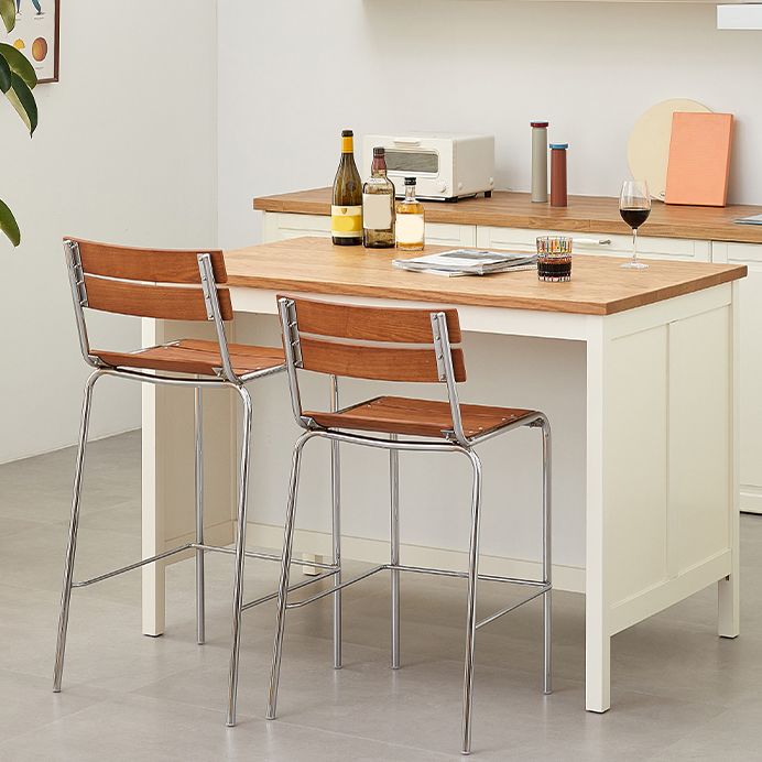 Contemporary Manufactured Wood Low Back Bar Stool with Footrest Clearhalo 'Bar Furniture' 'Bar Stools' 'bar_stools' 'furn' 'furn_bar_stools' 'Furniture' 'Kitchen & Dining Furniture' 1200x1200_0d1f4897-1195-43a5-a224-881dd5ddc655