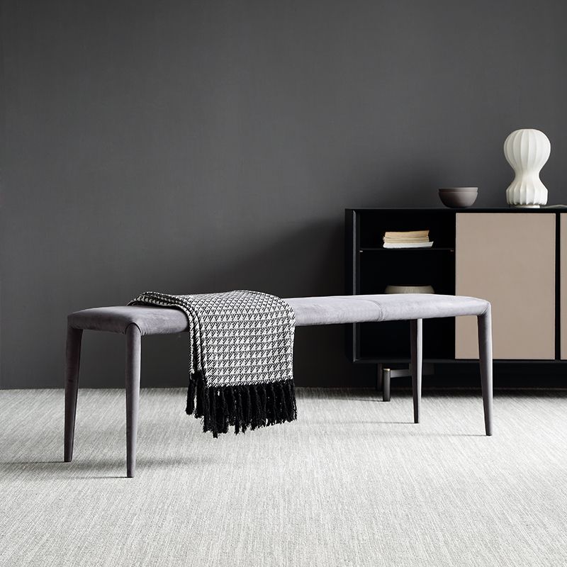 Contemporary Upholstered Bench Rectangle Seating Bench in Gray with 4 Legs Clearhalo 'Benches' 'Chairs & Seating' 'furn' 'furn_benches' 'Furniture' 'Living Room Furniture' 1200x1200_0d21db81-bc71-4f9f-b280-0eb8cac50b66