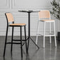 Nordic Backrest Counter Stool with Metal Base Plastic Armless Bar Chair