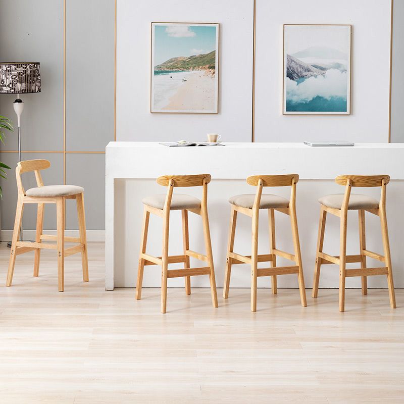 Industrial Armless Backrest Counter Stool Rubber Wood Cafe Bar Stool with Pedal Clearhalo 'Bar Furniture' 'Bar Stools' 'bar_stools' 'furn' 'furn_bar_stools' 'Furniture' 'Kitchen & Dining Furniture' 1200x1200_0d23851d-7186-4878-9631-02c52484b9c1