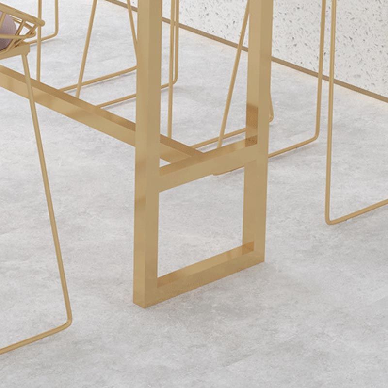 Marble Contemporary Cocktail Bar Table Footrest Rectangle Counter Table in White Clearhalo 'Bar Furniture' 'Bar Tables' 'bar_tables' 'furn' 'furn_bar_tables' 'Furniture' 'Kitchen & Dining Furniture' 1200x1200_0d239f4b-52e2-4cf6-82a9-ce311119f9b3