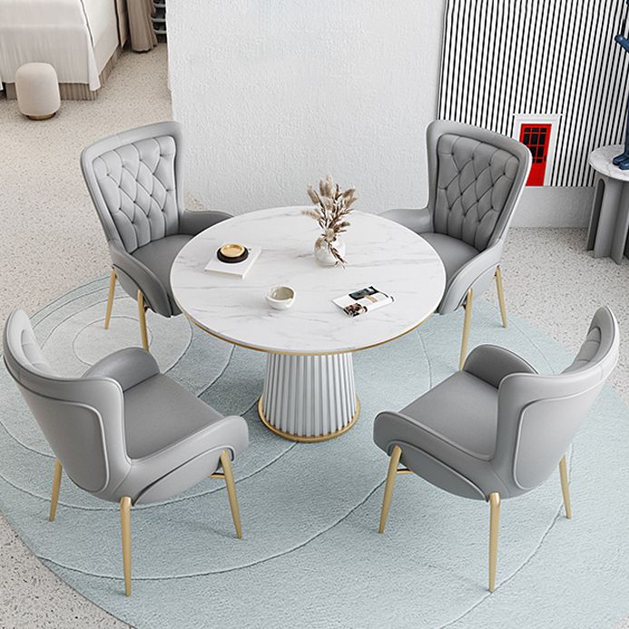 1/5 Pcs Metal Modern Dining Set with Round Indoor Table Dinette Set Clearhalo 'Dining Room Sets' 'Dining Tables & Seating' 'dining_room_set' 'furn' 'furn_dining_room_set' 'Furniture' 'furniture_dining_room_set' 'Kitchen & Dining Furniture' 'kitchen&dining_furn' 'kitchen' 1200x1200_0d24af98-4ef7-4bb0-a610-40a5f548982a