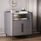2 - comodino con shelf 21,65 "in pietra in pietra/pelle