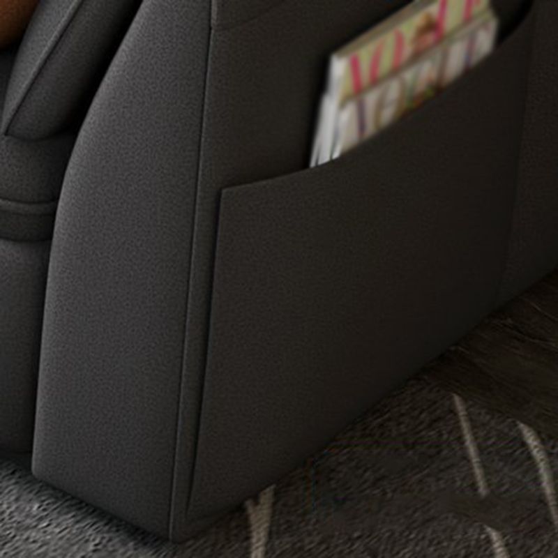 Stain-Resistant Faux Leather Flared Arm Sectional with Pillowed Back Cushions Clearhalo 'furn' 'furn_sectionals' 'Furniture' 'furniture_sectionals' 'kitchen' 'kitchen_sectionals' 'Living Room Furniture' 'Sectionals' 1200x1200_0d26bcbb-2339-416f-9bf7-9d88630b44be