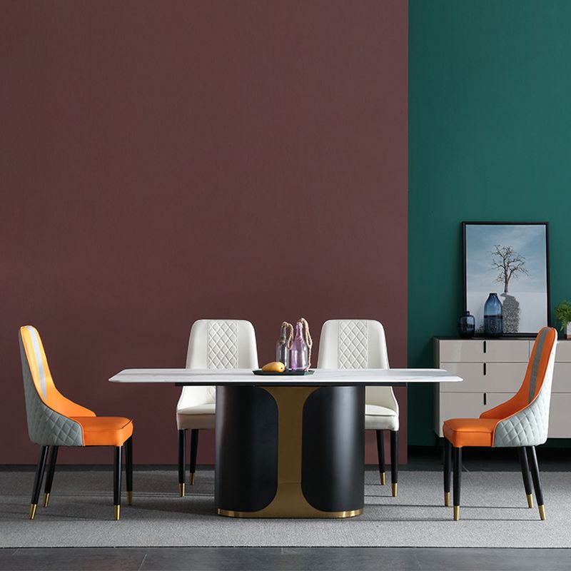 Glam Style Sintered Stone Dining Set 1/2/3/5/7 Pieces Dining Set for Dining Areas Clearhalo 'Dining Room Sets' 'Dining Tables & Seating' 'dining_room_set' 'furn' 'furn_dining_room_set' 'Furniture' 'furniture_dining_room_set' 'Kitchen & Dining Furniture' 1200x1200_0d280465-c901-495b-bceb-42aac5033cd4