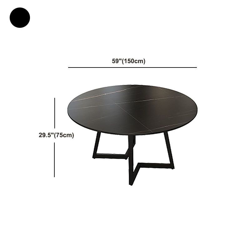 Modern Round Standard Height Dining Table Stone Double Pedestal Dining Table Clearhalo 'Dining Tables & Seating' 'Dining Tables' 'dining_table' 'furn' 'furn_dining_table' 'Furniture' 'furniture_dining_table' 'Kitchen & Dining Furniture' 'kitchen' 'kitchen_dining_table' 1200x1200_0d289dba-ced9-4d2c-80f8-b8a7f831b7eb