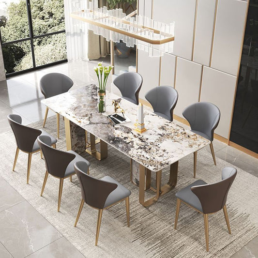 Glam 1/3/4/5/6/7/8/9 Pieces Dinette Set Sintered Stone Dining Room Set Clearhalo 'Dining Room Sets' 'Dining Tables & Seating' 'dining_room_set' 'furn' 'furn_dining_room_set' 'Furniture' 'furniture_dining_room_set' 'Kitchen & Dining Furniture' 1200x1200_0d29c65e-34b6-4fbf-a8e4-5e11cb418966