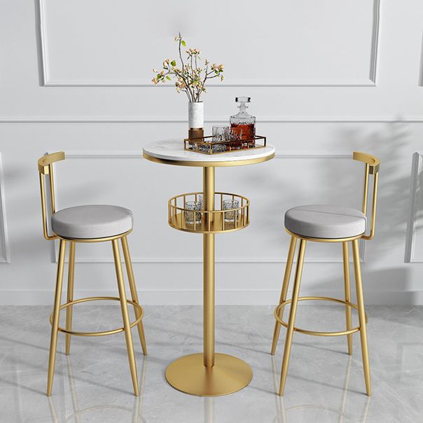 Glam Stone Bar Table Set 1/3 Pieces Round Counter Table for Indoor Clearhalo 'Bar Furniture' 'furn' 'furn_home_bar_bar_sets' 'Furniture' 'Home Bars & Bar Sets' 'home_bar_bar_sets' 'Kitchen & Dining Furniture' 1200x1200_0d29df54-d34c-483c-bc11-baf69873e632
