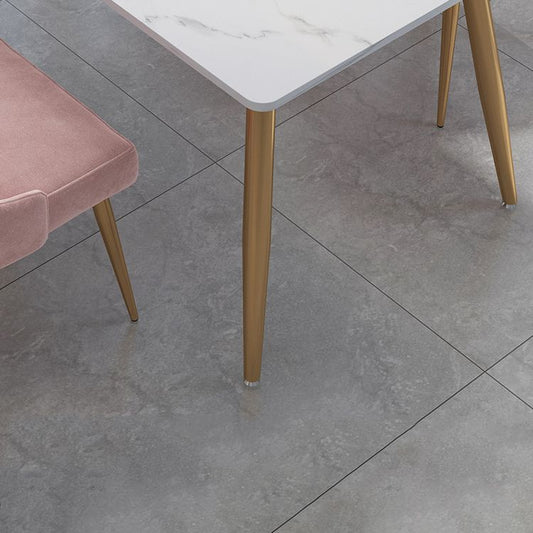 Steen top gouden basis eetkamer keukentafel traditionele luxe rechthoekige eettafel