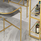 Glam Bar Table with Rectangle Top Double Pedestal Table-41.3" H Clearhalo 'Bar Furniture' 'Bar Tables' 'bar_tables' 'furn' 'furn_bar_tables' 'Furniture' 'furniture_bar_tables' 'Kitchen & Dining Furniture' 1200x1200_0d2b2dc4-0ca6-4d68-ac53-f820e6323126