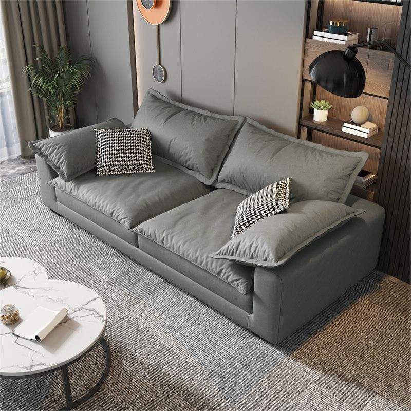 Stain Resistant Sofa Couch Square Arm Sofa Set with Pillows in Grey Clearhalo 'furn' 'furn_sofas' 'Furniture' 'Living Room Furniture' 'Sofa' 'sofas' 1200x1200_0d2bbd33-2ed1-4199-ac97-429842f95877