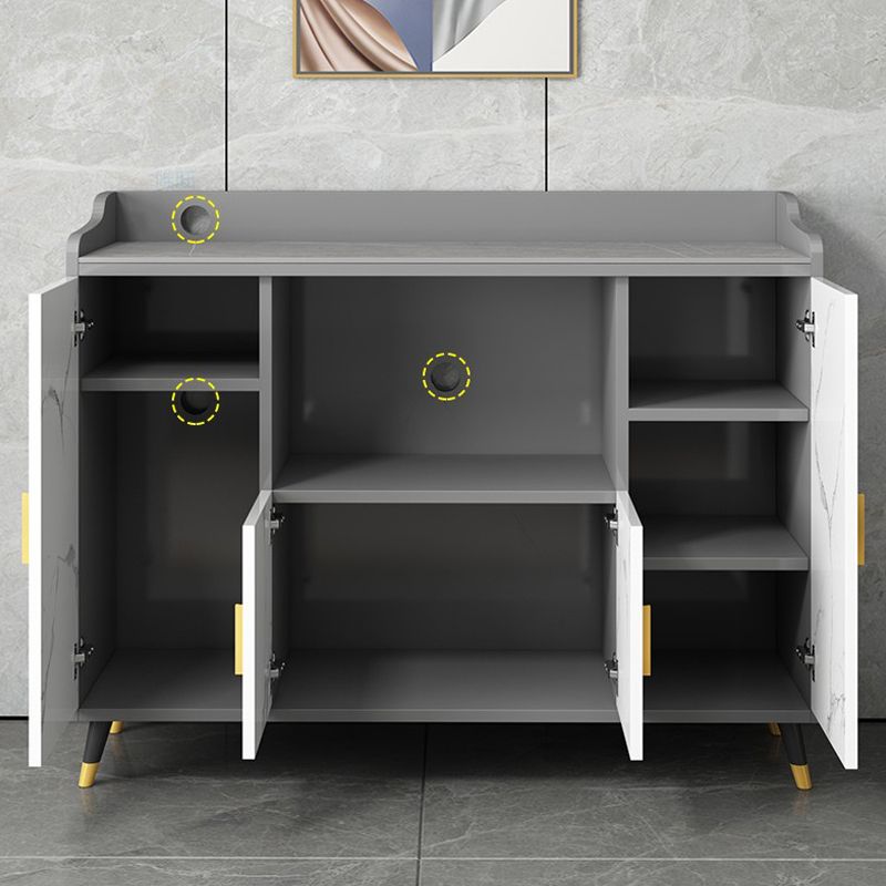 Sieto -board in stile moderno imitazione in legno di stoccaggio aperto credenza con porte
