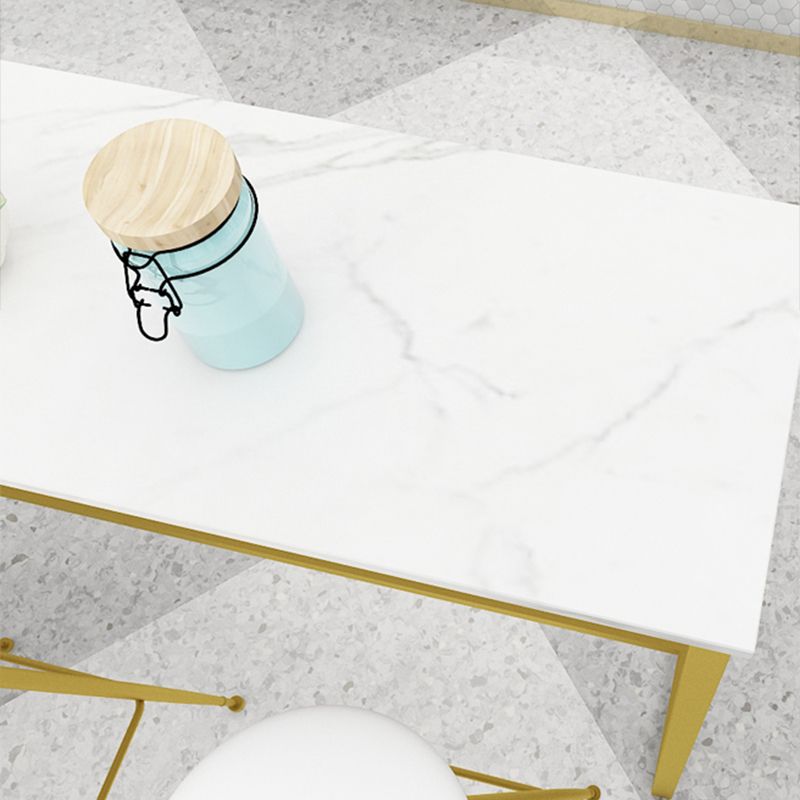 Glam Juego de mesa de bar de 1/4 piezas, mesa rectangular de piedra con taburetes altos para balcón