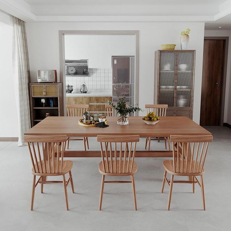 Modern Solid Wood Dining Table Trestle Base Dining Table for Dining Room Clearhalo 'Dining Tables & Seating' 'Dining Tables' 'dining_table' 'furn' 'furn_dining_table' 'Furniture' 'Kitchen & Dining Furniture' 1200x1200_0d2de420-d26c-493f-bfe7-6d880579f384