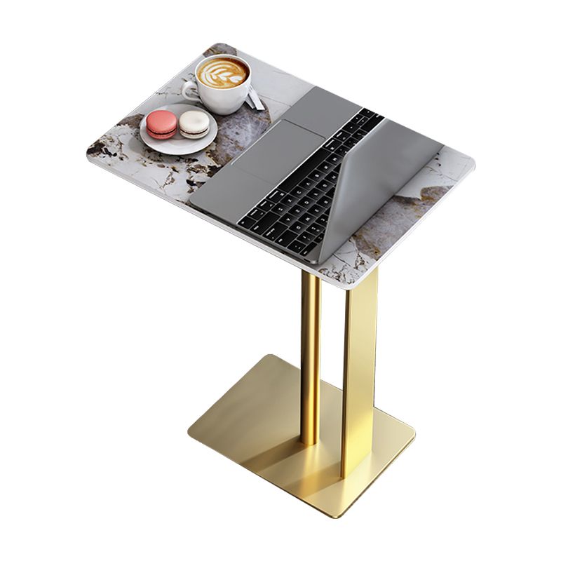 Contemporary Metal C Side Table 21.65" Tall Rectangular End Table