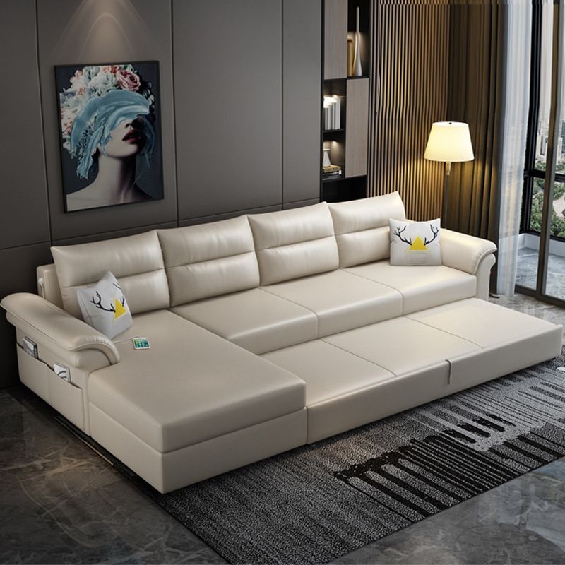 Cushion Back Storage Stain-Resistant Manual Reclining Faux Leather Sectional Sofa Set Clearhalo 'Furniture' 'furniture_sectionals' 'Living Room Furniture' 'Sectionals' 1200x1200_0d2f5e8d-eb7e-4d79-9e88-a0c2c4a0be94