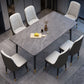 Contemporary Home Sintered Stone Scratch Resistant Dining Table Rectangle Table with 4 Legs Base Clearhalo ' dining_table' 'Dining Tables & Seating' 'Dining Tables' 'Furniture' 'furniture_dining_table' 'Kitchen & Dining Furniture' 'kitchen&dining_furn' 'kitchen' 'kitchen_dining_table' 1200x1200_0d2f9e22-6b2c-4b2c-b788-32a7b46b0cf6