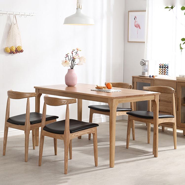 Rectangle Indoor Oak Wood Dining Table Modern Kitchen Table in Nature with 4 Legs Clearhalo ' dining_table' 'Dining Tables & Seating' 'Dining Tables' 'furn' 'furn_dining_table' 'Furniture' 'furniture_dining_table' 'Kitchen & Dining Furniture' 'kitchen&dining_furn' 'kitchen' 'kitchen_dining_table' 1200x1200_0d2fc54b-db3c-4d95-adfd-611a7c1d3450