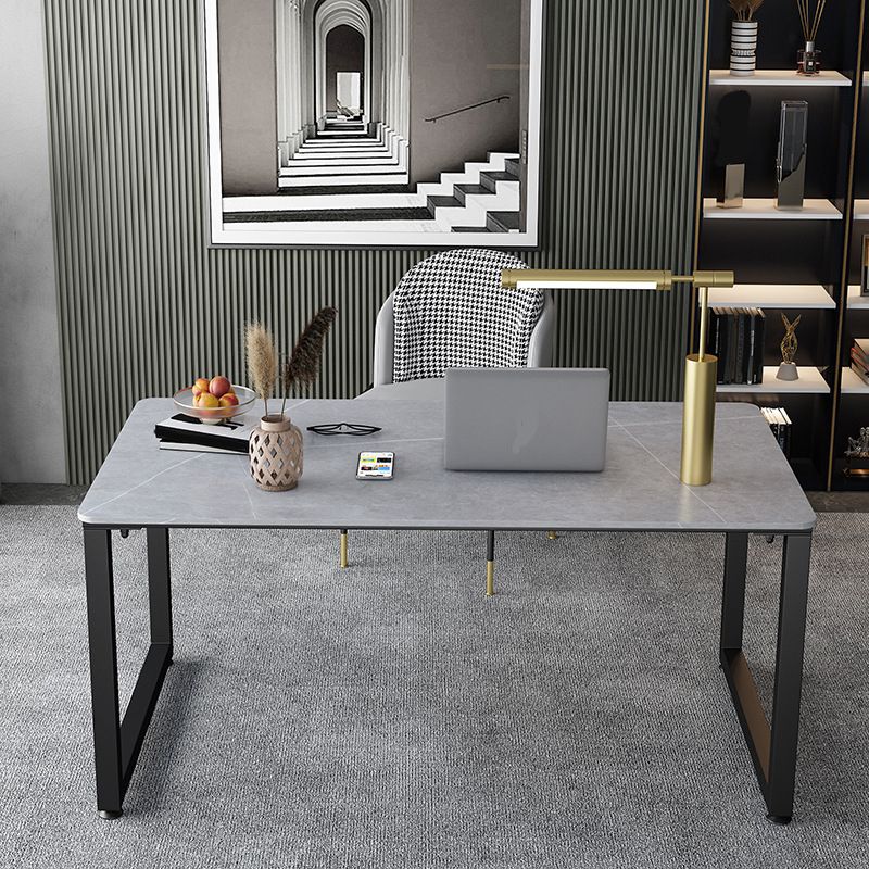 Bureau d'écriture contemporain 29.5 "H bureau de bureau rectangulaire avec des jambes en métal
