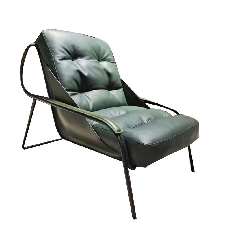 Industrial Genuine Leather Lounge Chair Solid Color Tufted Back Chair Clearhalo 'Accent Chairs' 'accent_chairs' 'Chairs & Seating' 'furn' 'furn_accent_chairs' 'Furniture' 'Living Room Furniture' 1200x1200_0d312e9a-289a-41ab-803d-748bbdb7fa0e