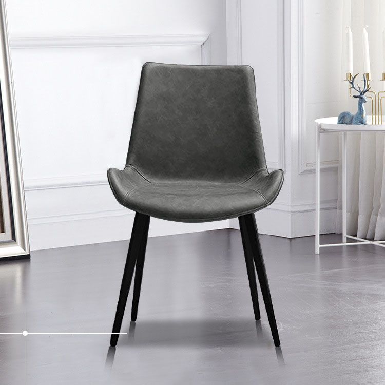 Modern Leather Hotel Side Chair Matte Finish Solid Back Dining Chair (Set of 2) Clearhalo ' kitchen&dining_furn' 'Dining Chairs' 'Dining Tables & Seating' 'dining_chair' 'furn' 'furn_dining_chair' 'Furniture' 'furniture_dining_chair' 'Kitchen & Dining Furniture' 'kitchen' 1200x1200_0d325dfd-a1fa-4459-97f4-14eb76235431