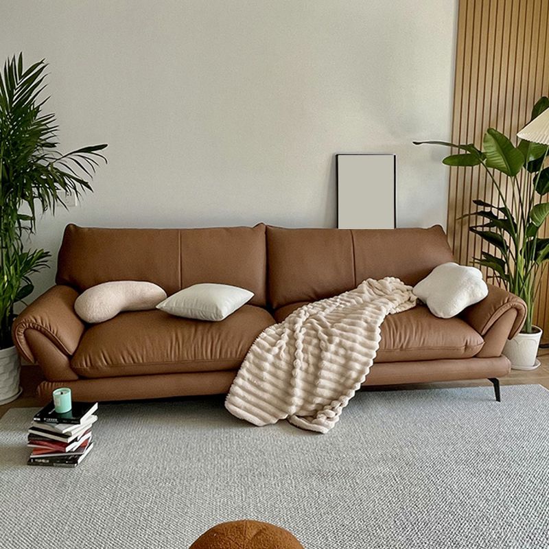 Canapé en cuir authentique marron