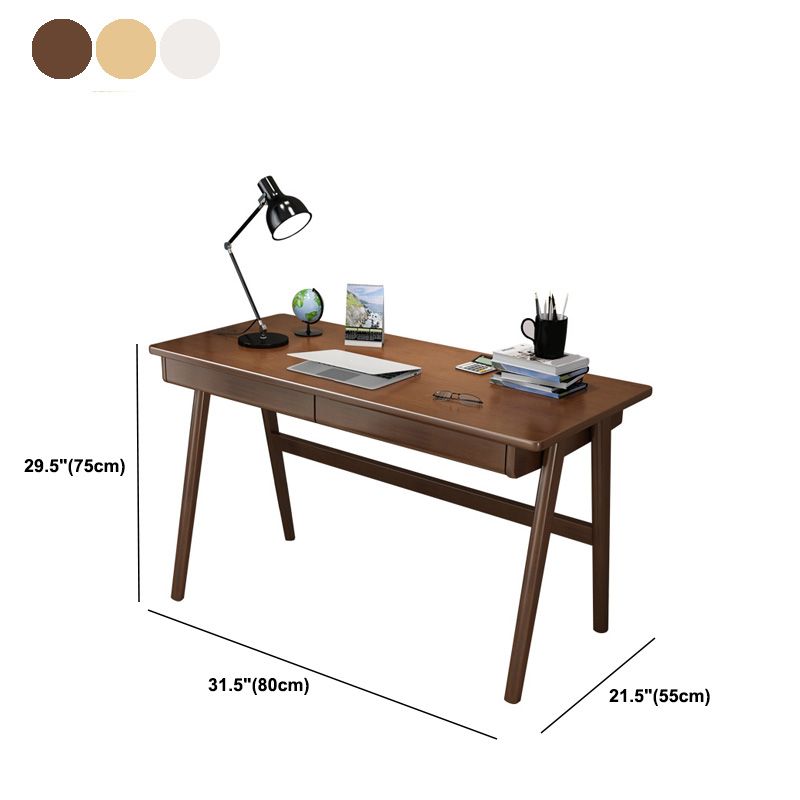 Contemporary Wood Office Desk 29.52" H Writing Desk With 2 Drawers Clearhalo 'furn' 'furn_office_desk' 'Furniture' 'Office Desks' 'Office Furniture' 'office_desk' 1200x1200_0d354ce8-6eda-4c60-b788-039ae04a8fda