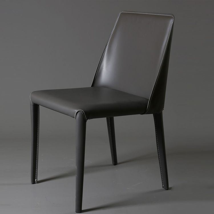 Modern Leather Dining Armless Chair Metal Dining Room Chairs for Home Use Clearhalo ' kitchen&dining_furn' 'Dining Chairs' 'Dining Tables & Seating' 'dining_chair' 'furn' 'furn_dining_chair' 'Furniture' 'furniture_dining_chair' 'Kitchen & Dining Furniture' 'kitchen' 1200x1200_0d37091f-8849-4bc8-b497-0f9575cb7693