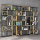 Natural Metal Etagere Shelf Bookcase Shelves Included Open Bookshelf for Study Room