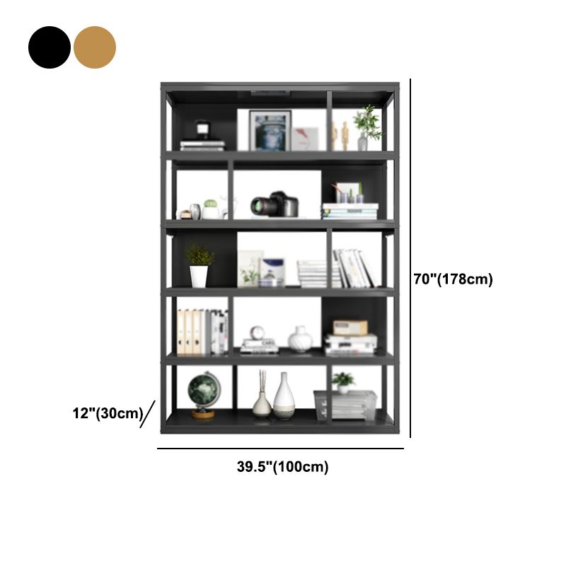 Industrial Metal Etagere Bookcase Open Back Bookshelf for Home Office Clearhalo 'Bookcases' 'Furniture' 'furniture_bookcases' 'kitchen' 'kitchen_bookcases' 'Living Room Furniture' 'Office Furniture' 1200x1200_0d37544d-d033-4f3b-9da6-bf2d422741dd