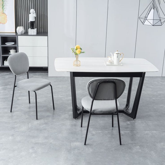 Open Back Armless Dining Chairs Upholstered Side Chairs with Metal Legs Clearhalo ' kitchen&dining_furn' 'Dining Chairs' 'Dining Tables & Seating' 'dining_chair' 'furn' 'furn_dining_chair' 'Furniture' 'furniture_dining_chair' 'Kitchen & Dining Furniture' 'kitchen' 1200x1200_0d38714d-c2eb-4f3a-a87e-9c412c824c39