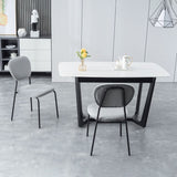 Open Back Armless Dining Chairs Upholstered Side Chairs with Metal Legs Clearhalo ' kitchen&dining_furn' 'Dining Chairs' 'Dining Tables & Seating' 'dining_chair' 'furn' 'furn_dining_chair' 'Furniture' 'furniture_dining_chair' 'Kitchen & Dining Furniture' 'kitchen' 1200x1200_0d38714d-c2eb-4f3a-a87e-9c412c824c39