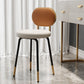 Luxurious Upholstered Armless Chair Open Back Side Leather Chair with Metal Base
